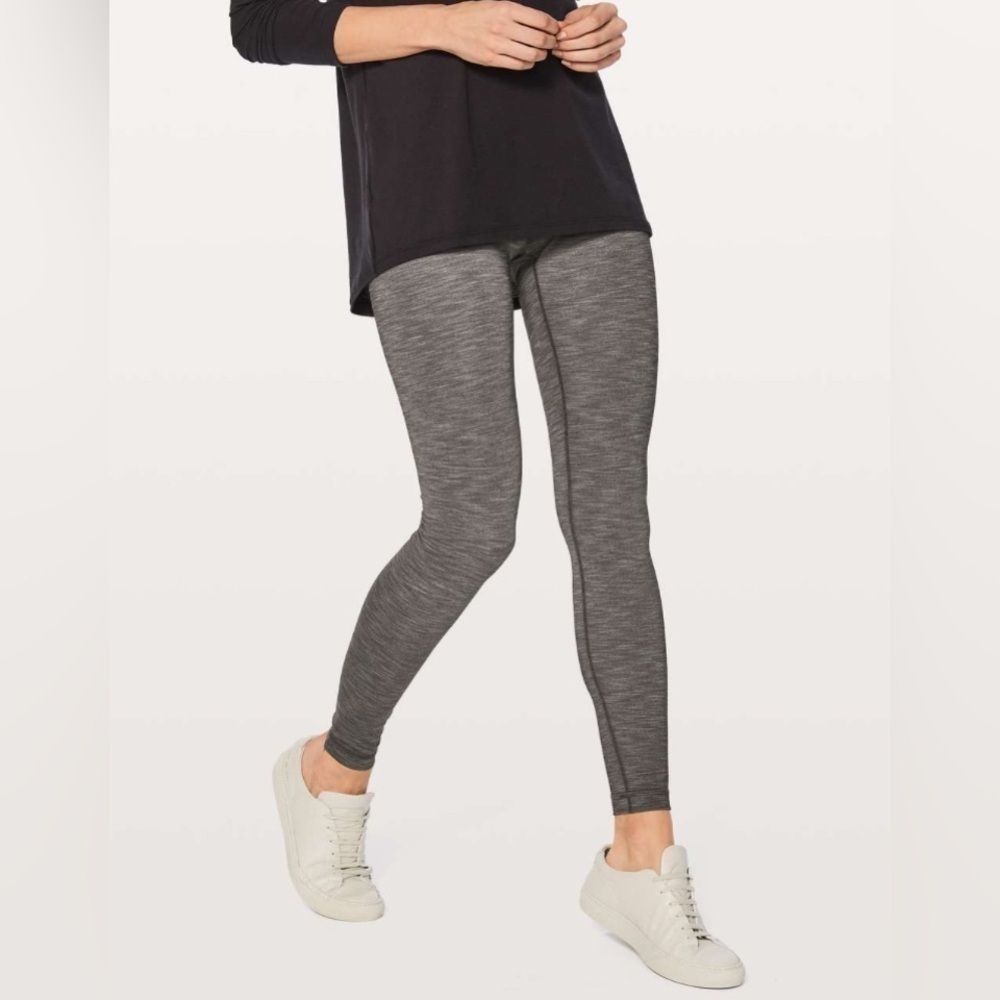 Lululemon Wunder Under Hi-Rise Tight *Full-On Luxtreme 28" Heathered Black Sz 4